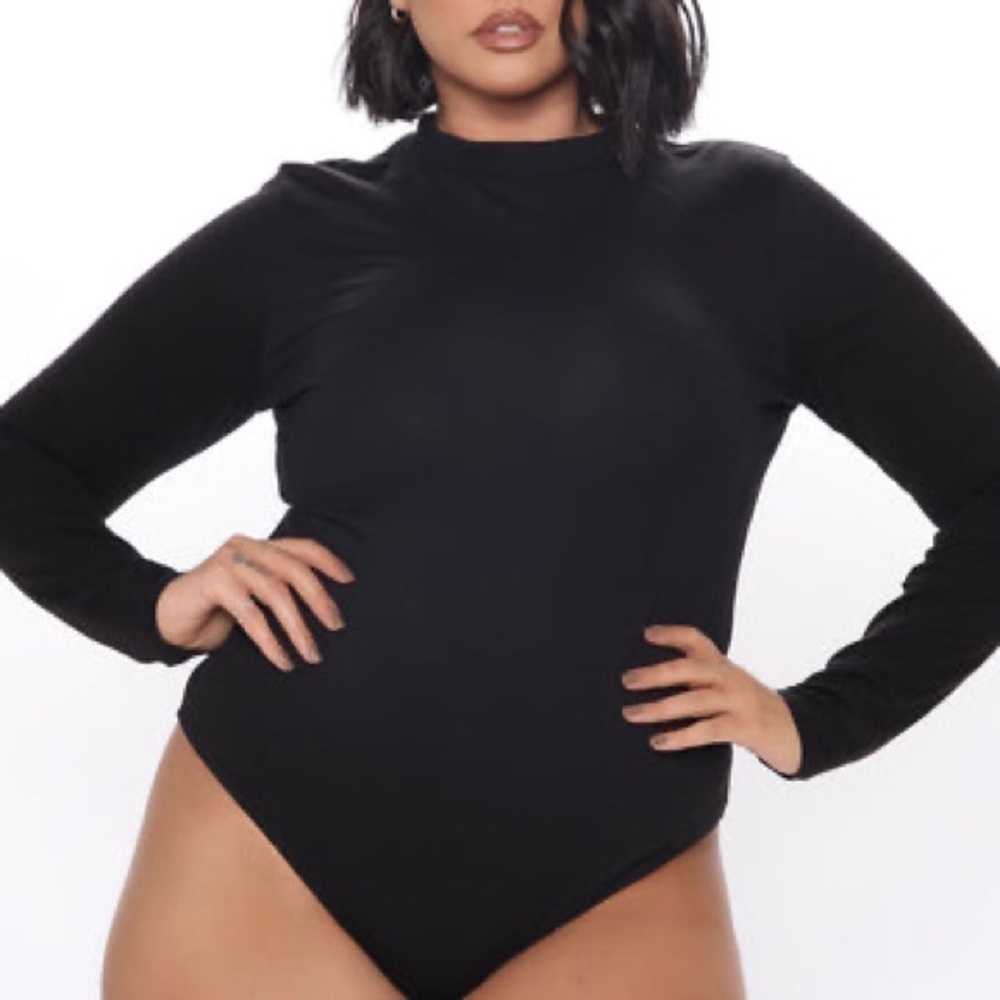 Fashion Nova Black Long Sleeve Crewneck Bodysuit​​​​​​​​​​​​​​​ Size 3X